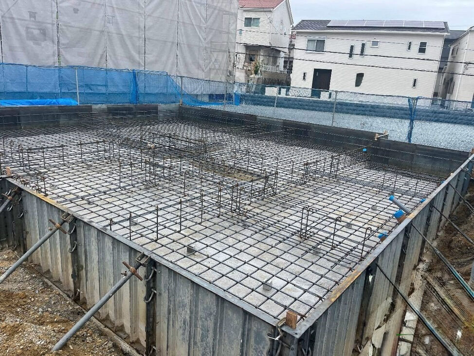 垂水区多聞台にて、基礎工事が順調に進んでいます