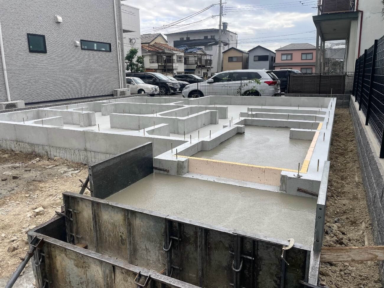 垂水区での基礎工事、無事完了しました