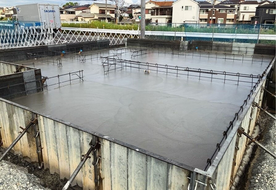 明石市大久保では、建設現場での配筋検査がうまく進み、その後ベ