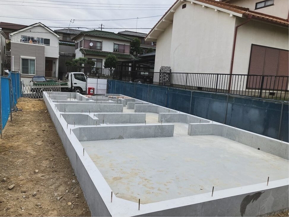 神戸市垂水区本多聞で進行中のプロジェクトにおいて、基礎工事が