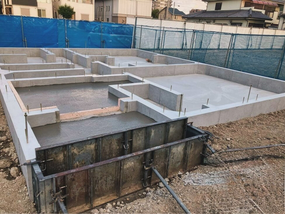 加古川市での建設プロジェクト、基礎工事が無事に完了しました