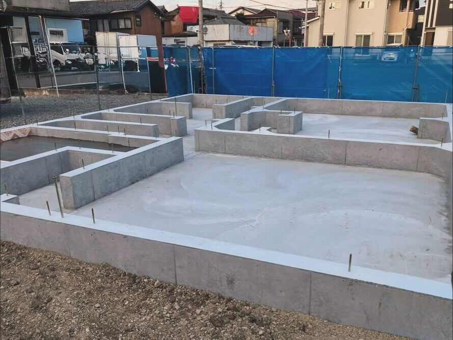 加古川市での建設プロジェクト、基礎工事が無事に完了しました