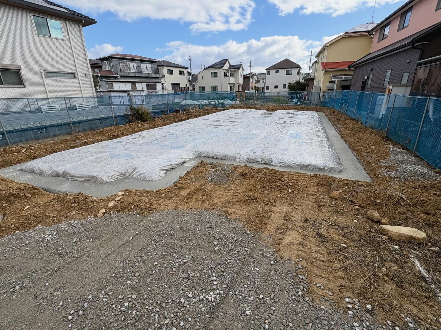 加古川市にて行われている注文住宅の建設プロジェクトで、基礎工