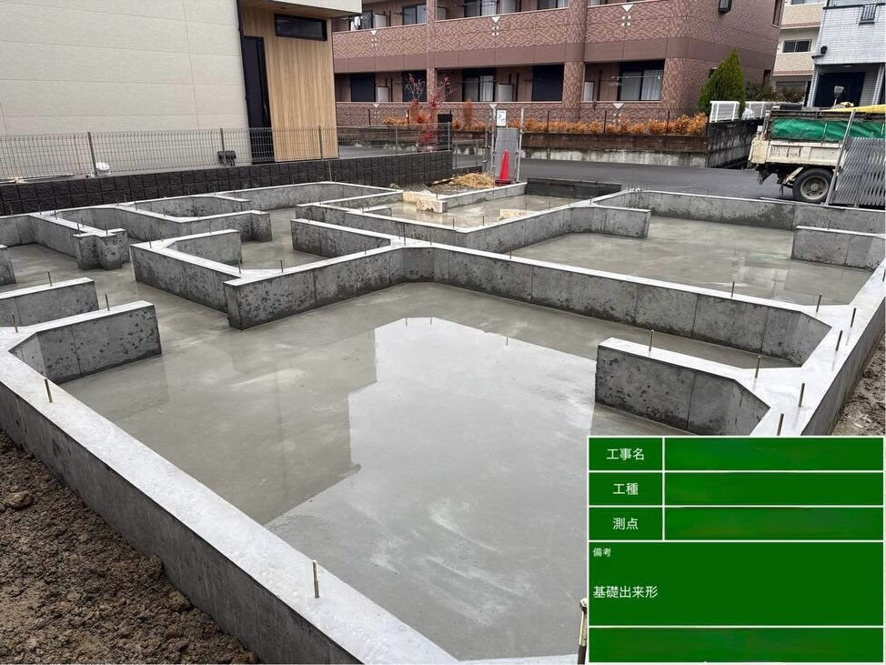 明石市大久保駅近くで進行中のプロジェクトにおいて、基礎工事が