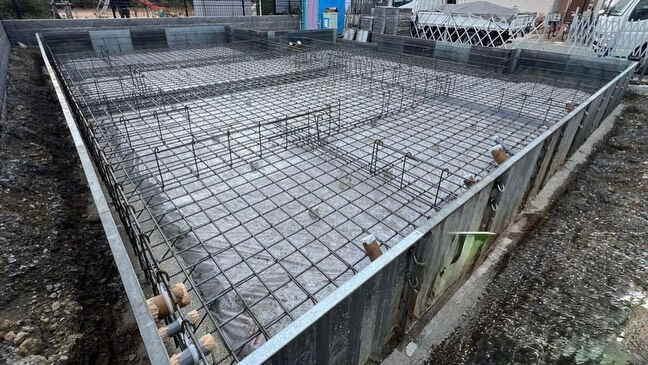 西明石藤江の建築現場では、工程が順調に進んでおります