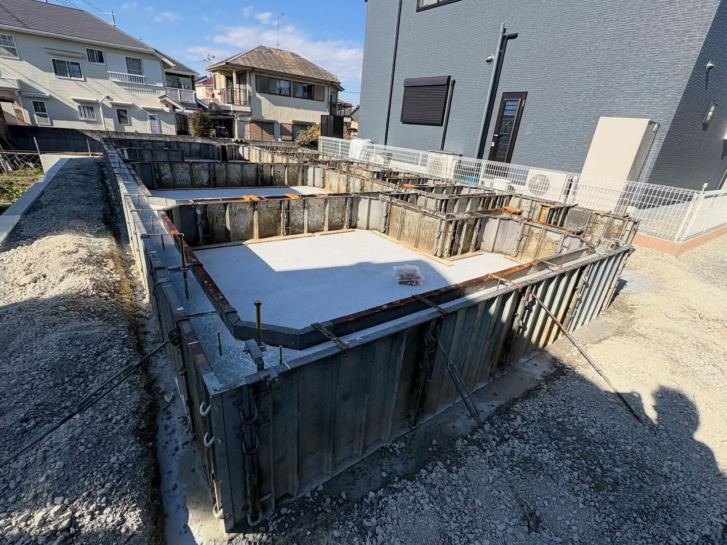 加古川市土山の団地プロジェクトでは、現在工事が順調に進んでい