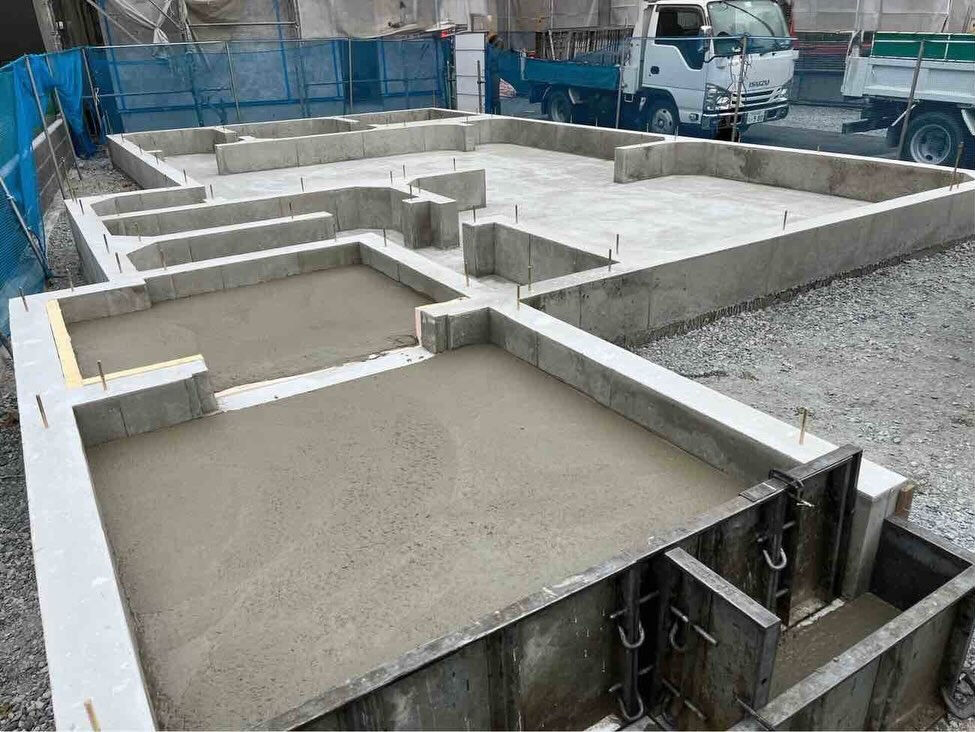 明石市和坂での住宅建設現場における基礎工事の様子をご紹介しま