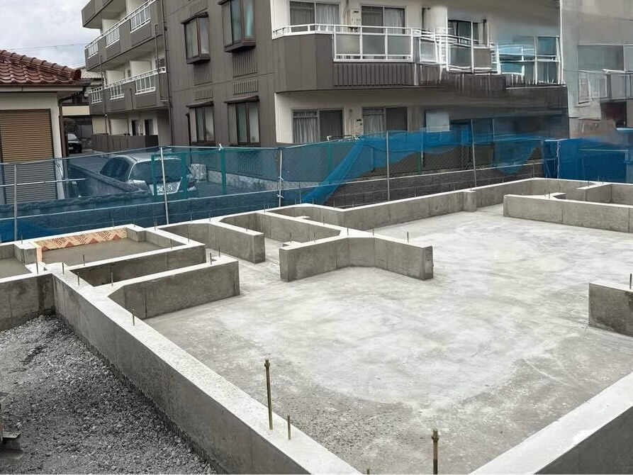 明石市和坂での住宅建設現場における基礎工事の様子をご紹介しま