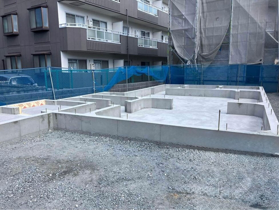 明石市和坂での住宅建設現場における基礎工事の様子をご紹介しま