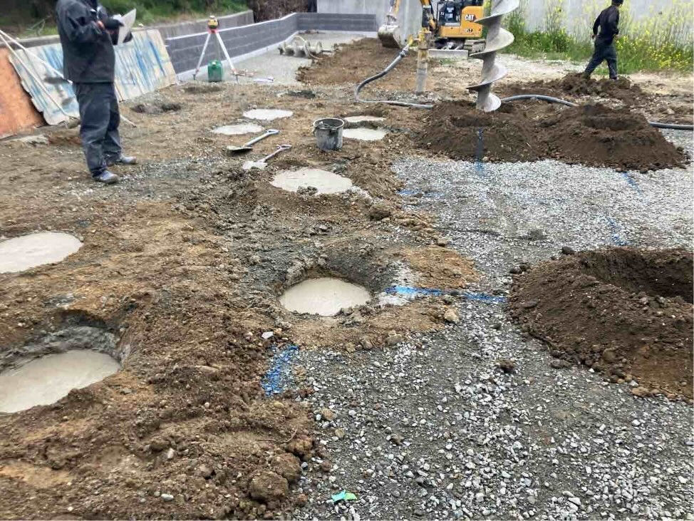 西明石西町の新築工事の現場では、着々と建設が進んでおります