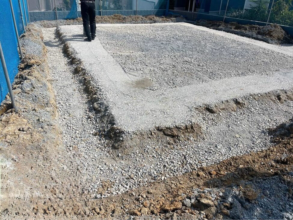 先日、魚住町金ヶ崎および明石市大久保町において新築の基礎工事